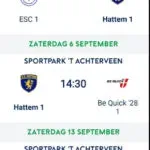 Bekerprogramma v.v. Hattem 1 bekend