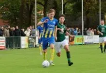 Strijd op drassig veld eindigt onbeslist: ’t Harde en Hatto-Heim delen punten: 2-2