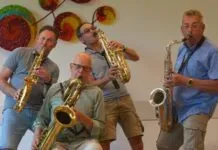 Laatste keer buitenconcert 2025 bij Theeschenkerij Oldeniel: Quatro Saxophonisch